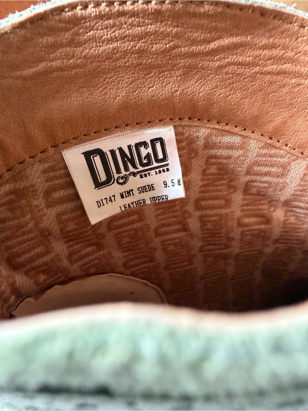 Dingo Gummy Bear Mint Suede Green Boots - Picture 8 of 10